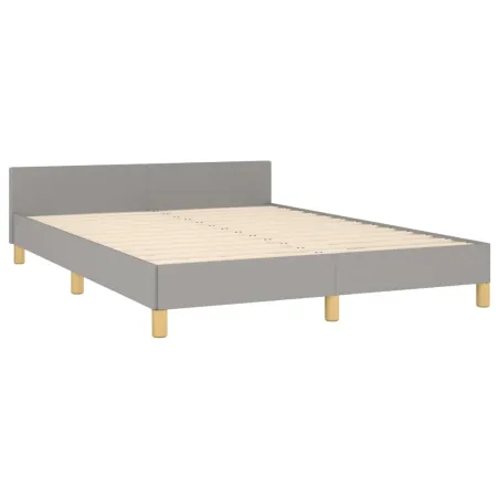 Cadre de lit sans matelas gris clair 140x200 cm tissu