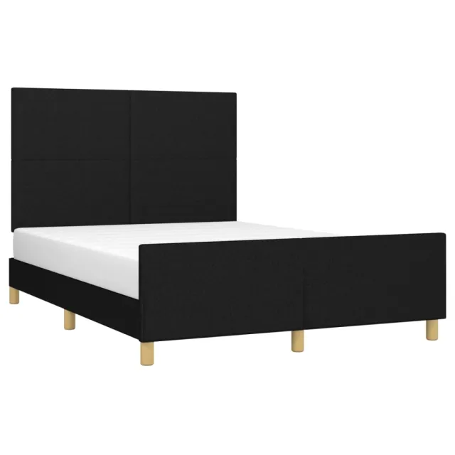 Cadre de lit sans matelas noir 140x200 cm tissu
