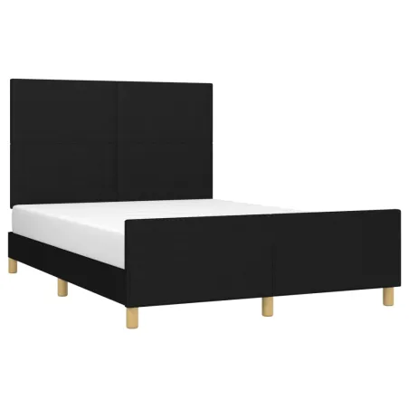 Cadre de lit sans matelas noir 140x200 cm tissu