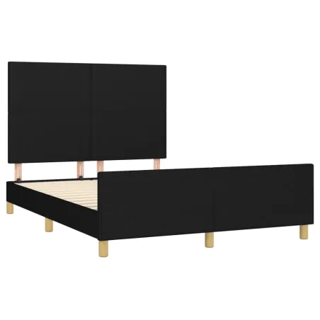 Cadre de lit sans matelas noir 140x200 cm tissu
