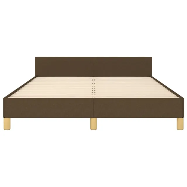 Cadre de lit sans matelas marron foncé 140x200 cm tissu