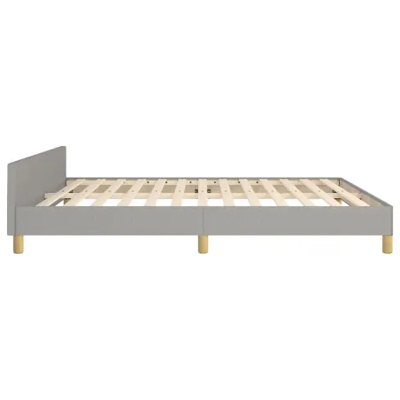 Cadre de lit sans matelas gris clair 160x200 cm tissu