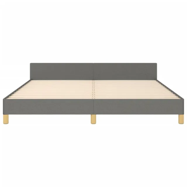 Cadre de lit sans matelas gris foncé 160x200 cm tissu