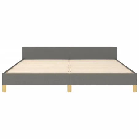 Cadre de lit sans matelas gris foncé 160x200 cm tissu