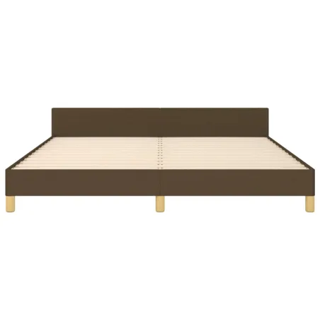 Cadre de lit sans matelas marron foncé 160x200 cm tissu