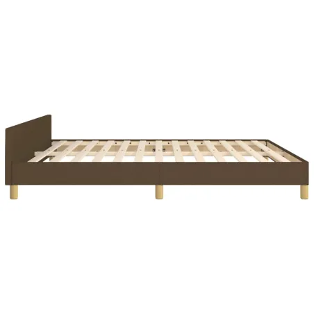Cadre de lit sans matelas marron foncé 160x200 cm tissu