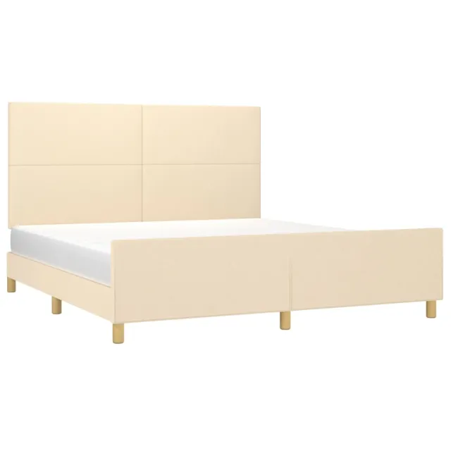Cadre de lit sans matelas crème 160x200 cm tissu