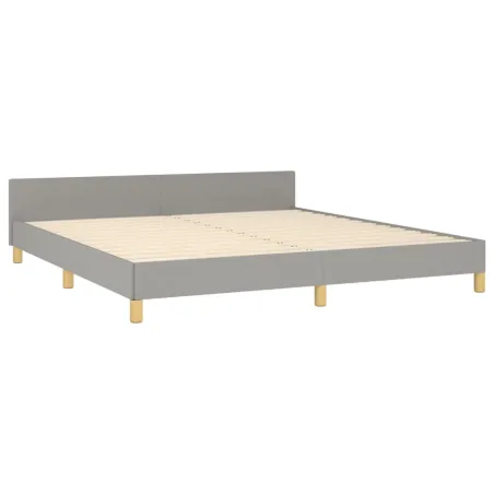 Cadre de lit sans matelas gris clair 180x200 cm tissu