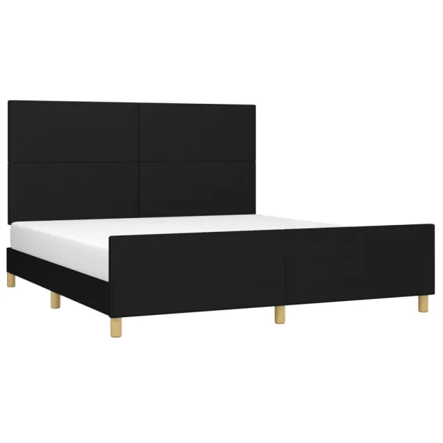 Cadre de lit sans matelas noir 180x200 cm tissu