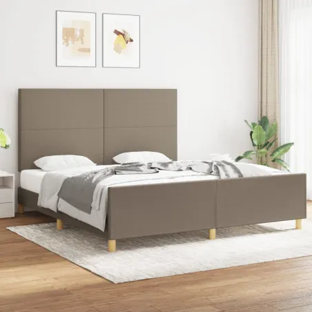 Cadre de lit sans matelas taupe 180x200 cm tissu