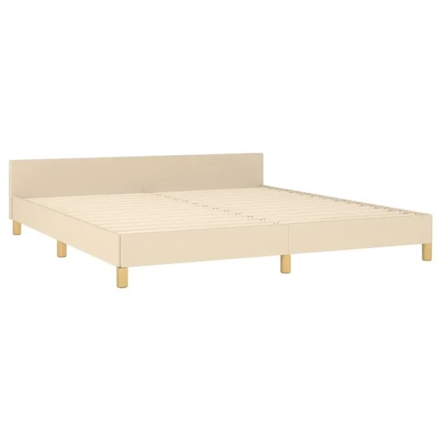 Cadre de lit sans matelas crème 180x200 cm tissu