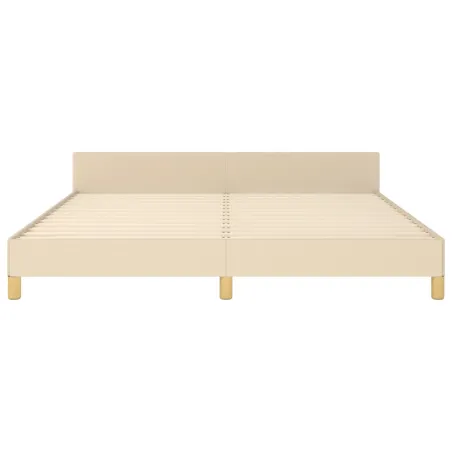 Cadre de lit sans matelas crème 180x200 cm tissu