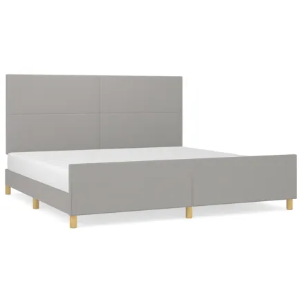 Cadre de lit sans matelas gris clair 200x200 cm tissu 2