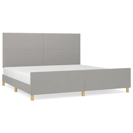 Cadre de lit sans matelas gris clair 200x200 cm tissu