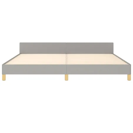Cadre de lit sans matelas gris clair 200x200 cm tissu