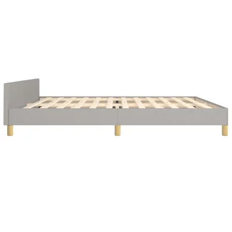 Cadre de lit sans matelas gris clair 200x200 cm tissu