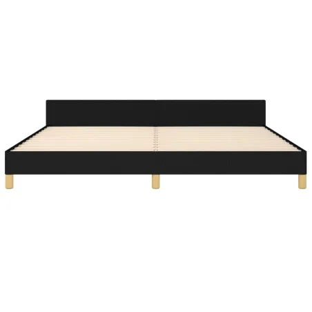 Cadre de lit sans matelas noir 200x200 cm tissu