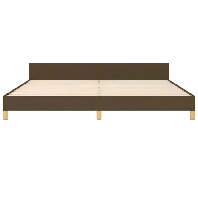 Cadre de lit sans matelas marron foncé 200x200 cm tissu
