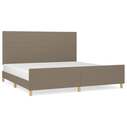 Cadre de lit sans matelas taupe 200x200 cm tissu 2