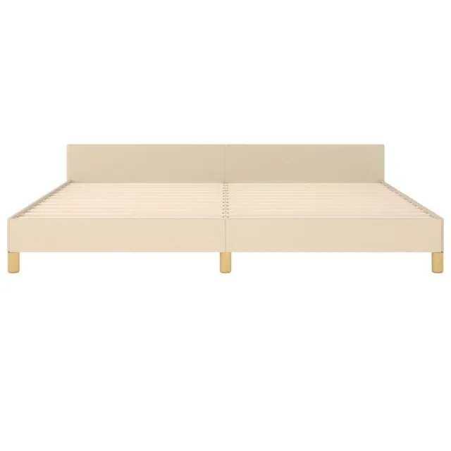 Cadre de lit sans matelas crème 200x200 cm tissu