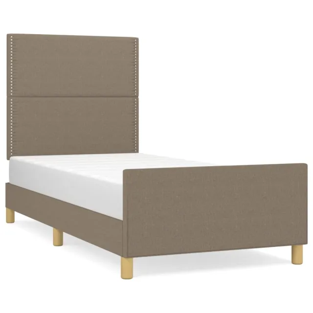Cadre de lit sans matelas taupe 90x190 cm tissu