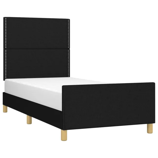 Cadre de lit sans matelas noir 100x200 cm tissu