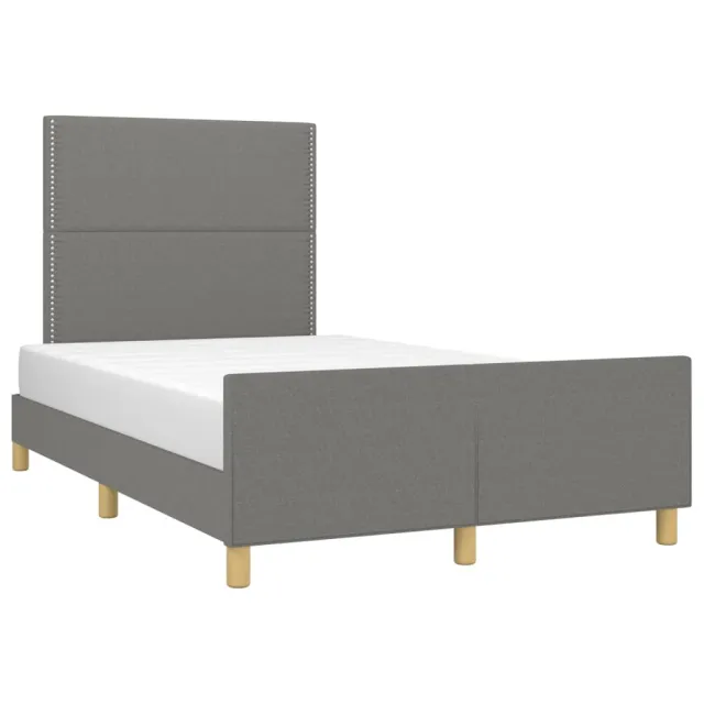 Cadre de lit sans matelas gris foncé 120x200 cm tissu