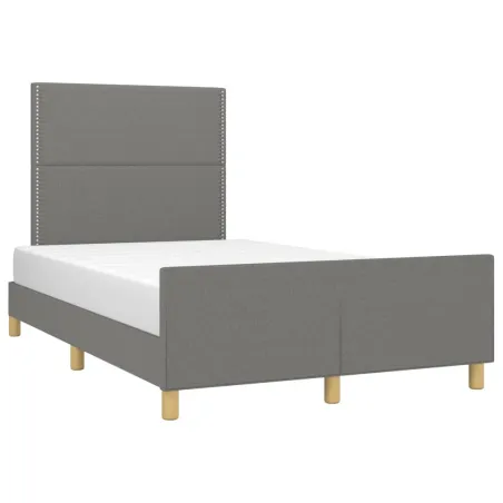 Cadre de lit sans matelas gris foncé 120x200 cm tissu