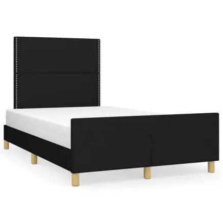 Cadre de lit sans matelas noir 120x200 cm tissu 2