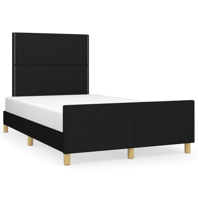 Cadre de lit sans matelas noir 120x200 cm tissu