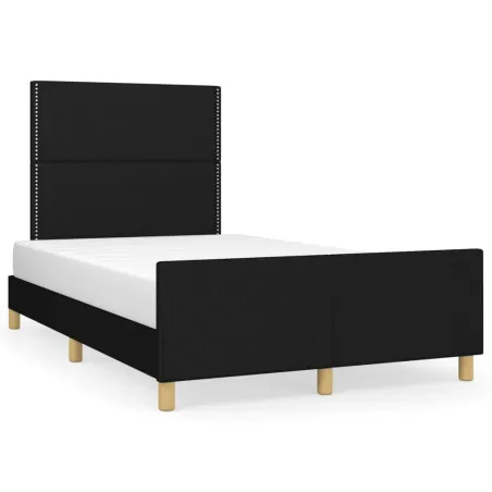 Cadre de lit sans matelas noir 120x200 cm tissu