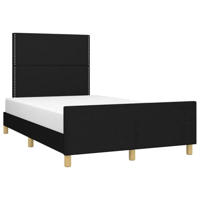 Cadre de lit sans matelas noir 120x200 cm tissu