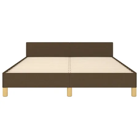 Cadre de lit sans matelas marron foncé 140x190 cm tissu