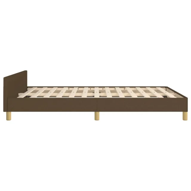 Cadre de lit sans matelas marron foncé 140x190 cm tissu