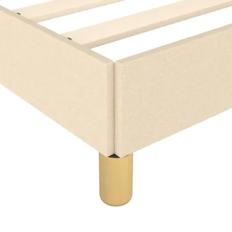 Cadre de lit sans matelas crème 140x190 cm tissu