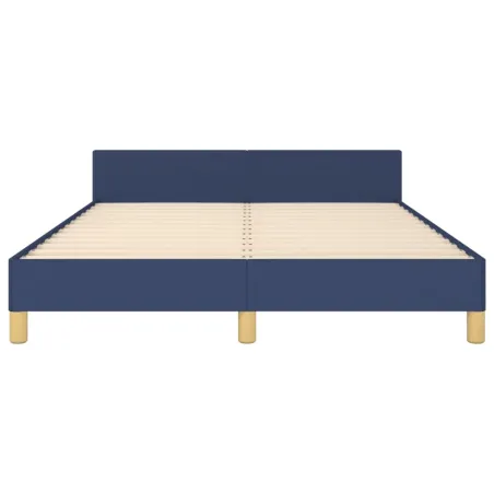 Cadre de lit sans matelas bleu 140x190 cm tissu