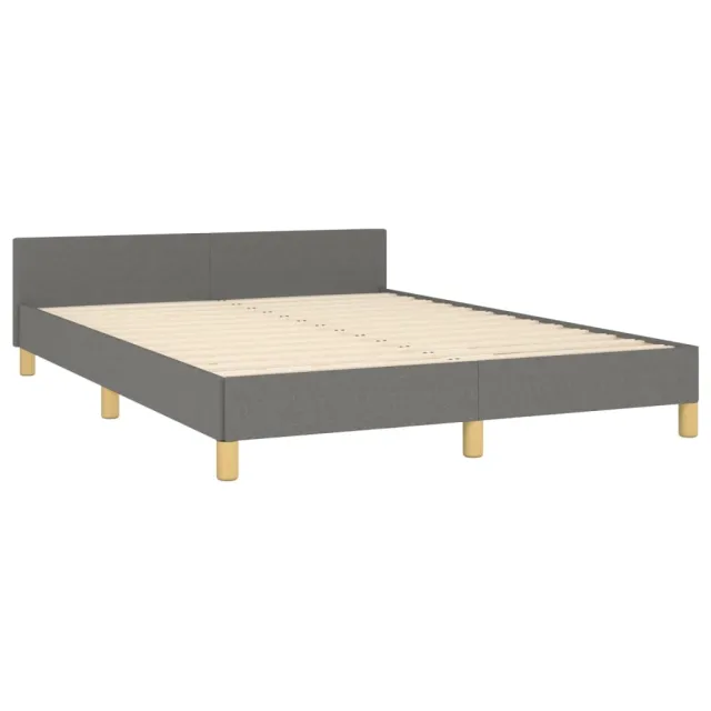 Cadre de lit sans matelas gris foncé 140x200 cm tissu