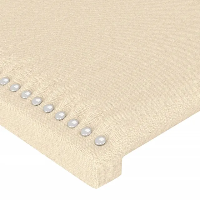 Cadre de lit sans matelas crème 140x200 cm tissu
