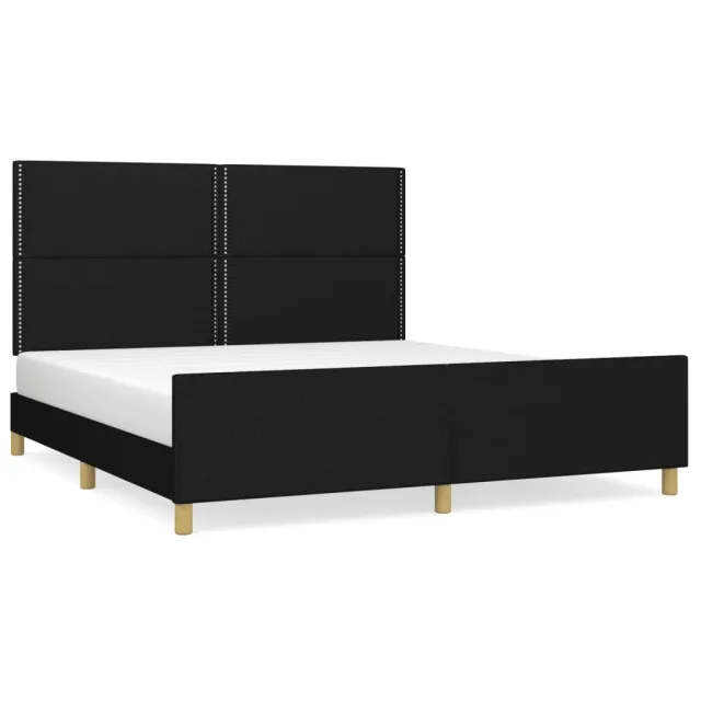 Cadre de lit sans matelas noir 160x200 cm tissu