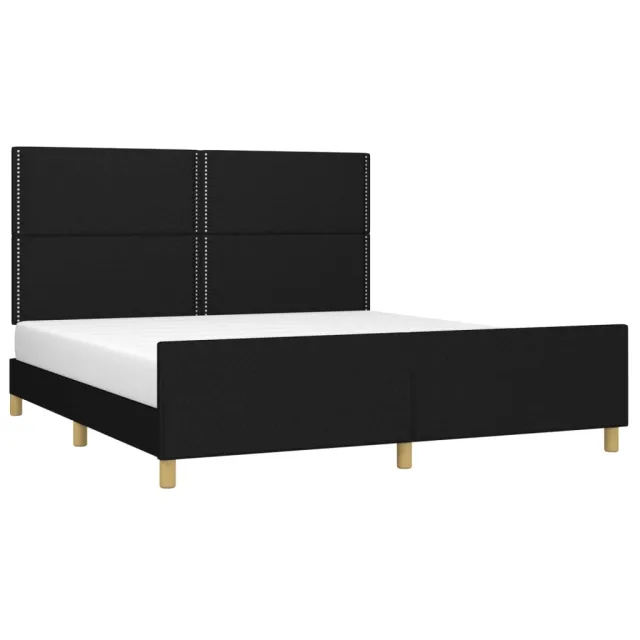 Cadre de lit sans matelas noir 160x200 cm tissu
