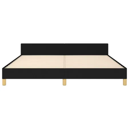 Cadre de lit sans matelas noir 160x200 cm tissu