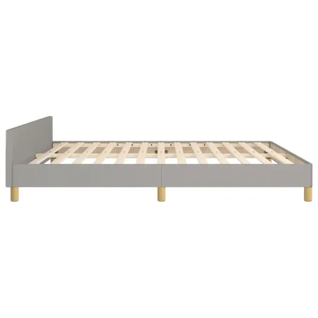 Cadre de lit sans matelas gris clair 180x200 cm tissu