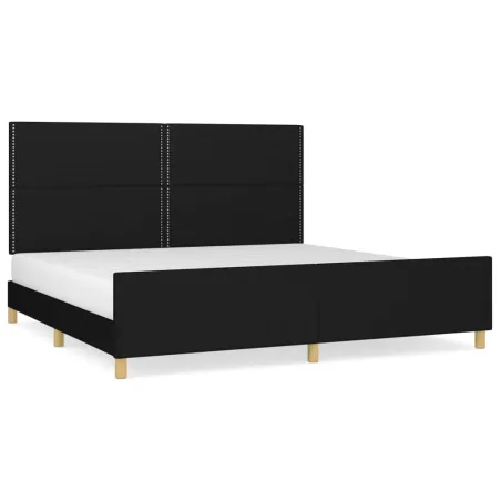 Cadre de lit sans matelas noir 200x200 cm tissu