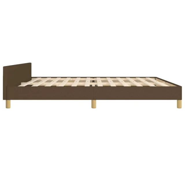 Cadre de lit sans matelas marron foncé 200x200 cm tissu