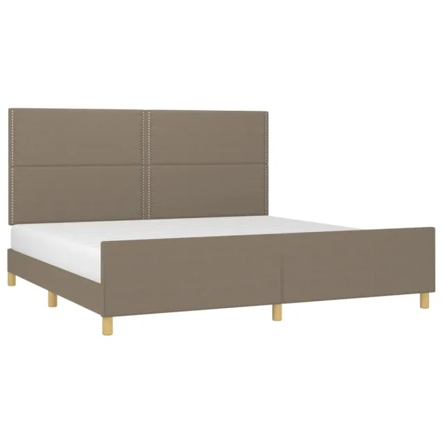 Cadre de lit sans matelas taupe 200x200 cm tissu