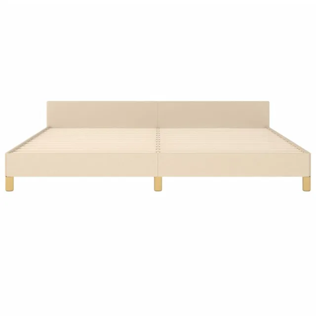 Cadre de lit sans matelas crème 200x200 cm tissu