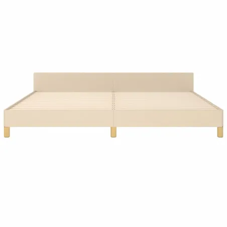 Cadre de lit sans matelas crème 200x200 cm tissu