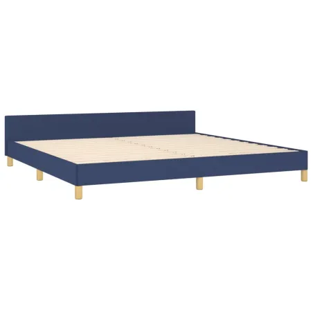Cadre de lit sans matelas bleu 200x200 cm tissu