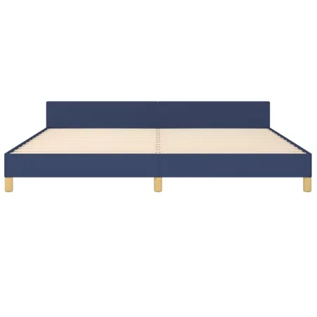 Cadre de lit sans matelas bleu 200x200 cm tissu