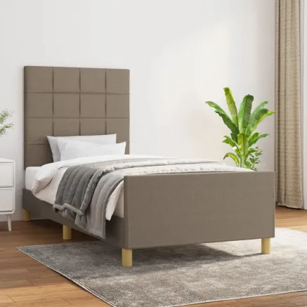Cadre de lit sans matelas taupe 80x200 cm tissu